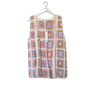 NWT House Of Harlow 1960 Crotchet Vest Cardigan‎ Size One Size